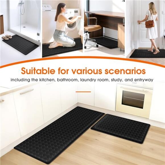 Kitchen Mats, 2PCS Kitchen Rugs, Cushioned Anti Fatigue Kitchen Mats for Floor, - Picture 6 of 8